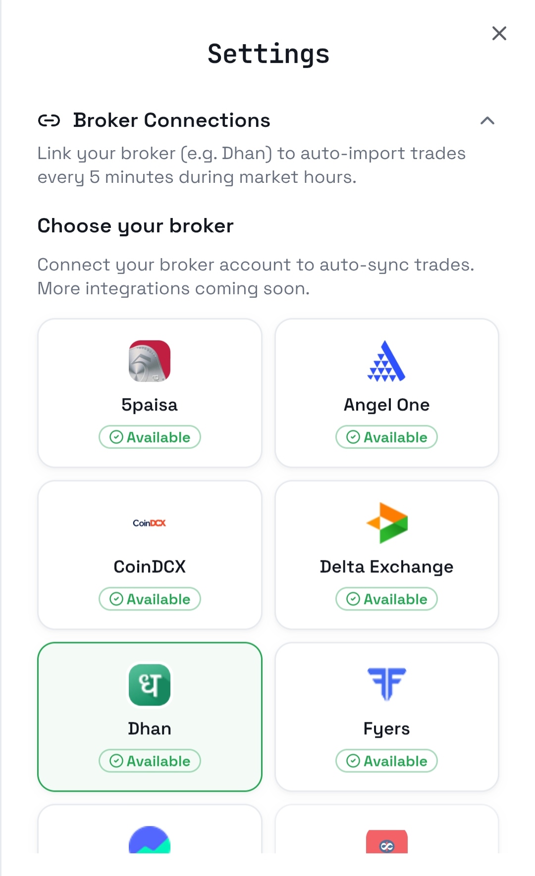 Broker Integrations & Fast Trade Entry preview 1
